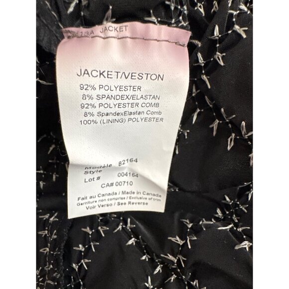 Joseph Ribkoff silver Metallic Textured Zip-Up Jacket Womens Size 14 Canada - Picture 4 of 5